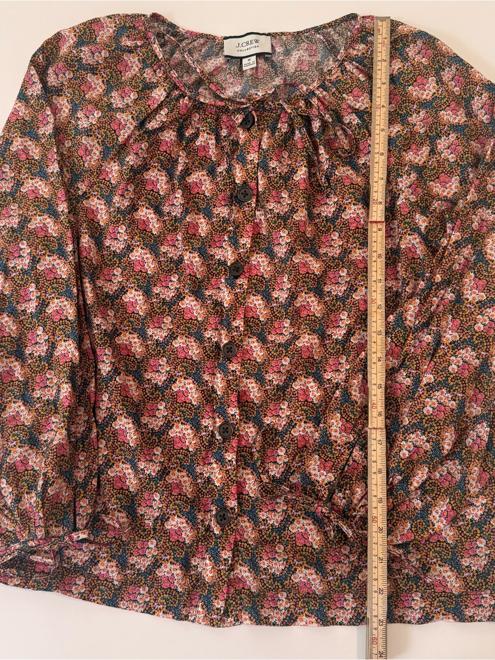 J. Crew Collection tie-sleeve button-front top in Ratti® %100 Cotton Size M - Picture 3 of 9